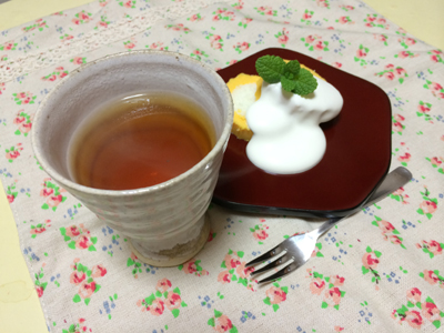 錦卵と和紅茶